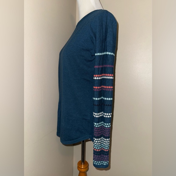 SmartWool Women’s Shadow Pine Crewneck Sweater,Color-Peacock Blue,Size-Small - Picture 4 of 9